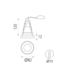 Downlight circular empotrable LED en blanco Einar 8W GU10 medidas