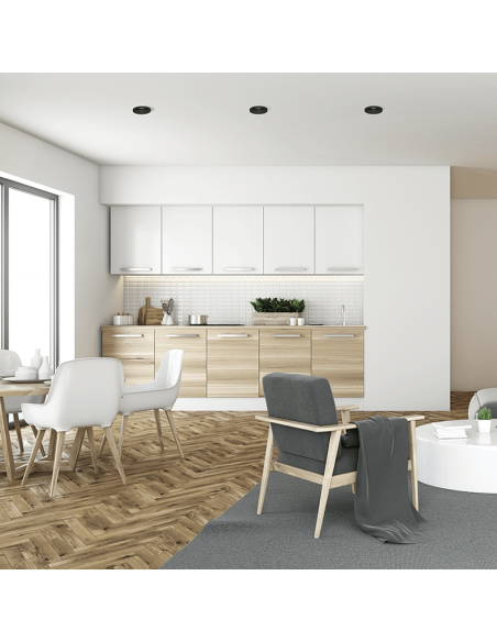 Luminária de embutir LED circular Einar GU10 de 8W na cor preta.