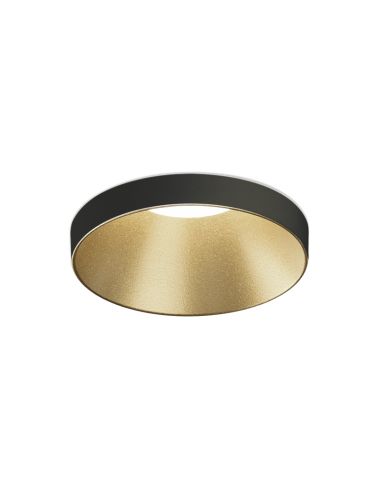Downlight circular empotrable LED en negro-dorado Einar 8W GU10