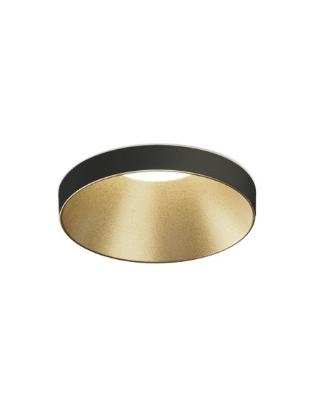 Downlight circular empotrable LED en negro-dorado Einar 8W GU10