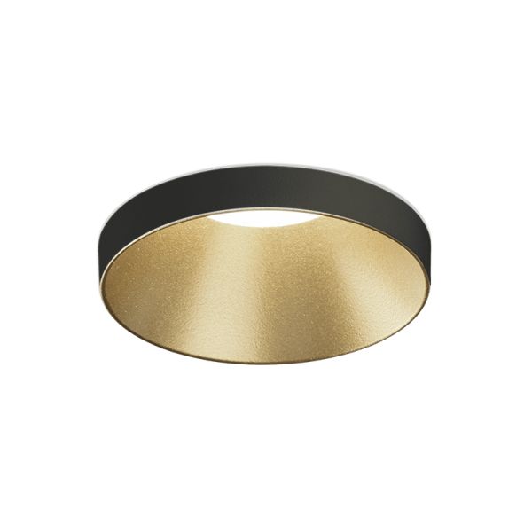 Downlight circular empotrable LED en negro-dorado Einar 8W GU10
