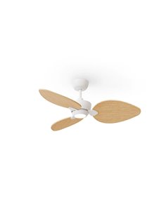 Ventilador de techo LED ALMA S Ø100cm 3 palas blanco madera clara 26W DC, luz 6,5W 1225Lm CTT DIM IP44