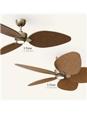 Ventilador de techo LED ALMA S Ø100cm 3 palas blanco madera clara 26W DC, luz 6,5W 1225Lm CTT DIM IP44