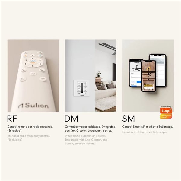 Ventoinha de teto ALMA S LED Ø100cm 3 pás Branco Madeira Clara 26W DC, Lâmpada 6,5W 1225Lm CTT DIM IP44