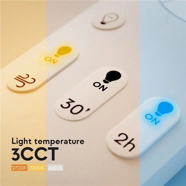 Ventilador de techo LED ALMA S Ø100cm 3 palas blanco madera clara 26W DC, luz 6,5W 1225Lm CTT DIM IP44