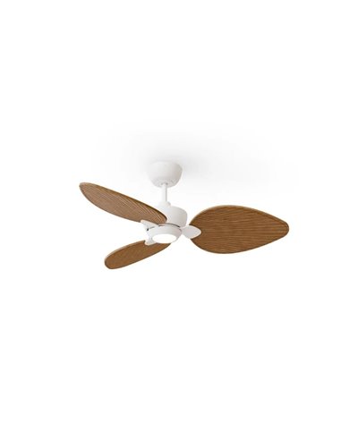 Ventilador de techo LED ALMA S Ø100cm 3 palas blanco madera media 26W DC, luz 6,5W 1225Lm CTT DIM IP44