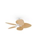 Ventilador de techo LED ALMA S Ø100cm 5 palas blanco madera clara 26W motor DC + luz LED 6,5W 1225Lm CTT DIM IP44