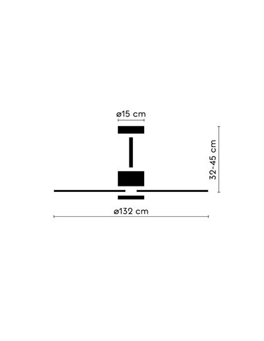 Ventilador de techo ALMA L Ø132cm 5 palas sin luz latón madera oscura, DC 40W IP44 interior exterior