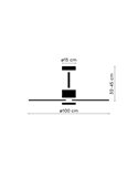 Ventilador de techo LED ALMA S Ø100cm 5 palas blanco madera oscura 26W motor DC + luz LED 6,5W 1225Lm CTT DIM IP44