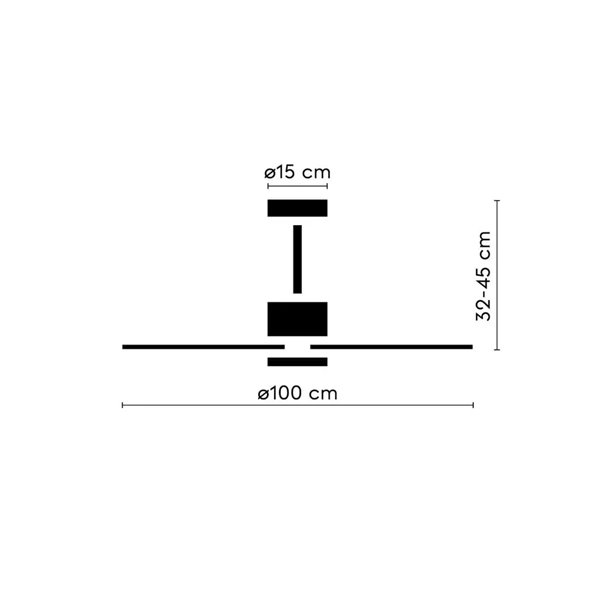 Ventilador con luz LED ALMA S Ø100cm 3 palas latón madera oscura 26W DC + luz LED 6,5W 1225Lm CTT interior/exterior IP44