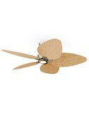 Ventilateur LED ALMA L Ø132 cm, 5 pales, finition laiton et bois, 40 W CC + 6,5 W LED CTT 1225 lm, usage intérieur/extérieur