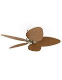 Ventilador de techo LED ALMA L Ø132cm 5 palas latón madera media 40W DC + luz LED 6,5W 1225Lm CTT IP44