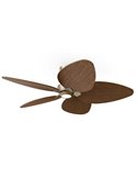 Ventilador con luz LED ALMA L Ø132cm 5 palas latón madera oscura 40W DC + luz LED 6,5W 1225Lm CTT DIM IP44
