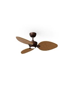Ventilador de techo LED ALMA S Ø100cm 3 palas marrón madera media 26W DC + luz LED 6,5W 1225Lm CTT DIM IP44