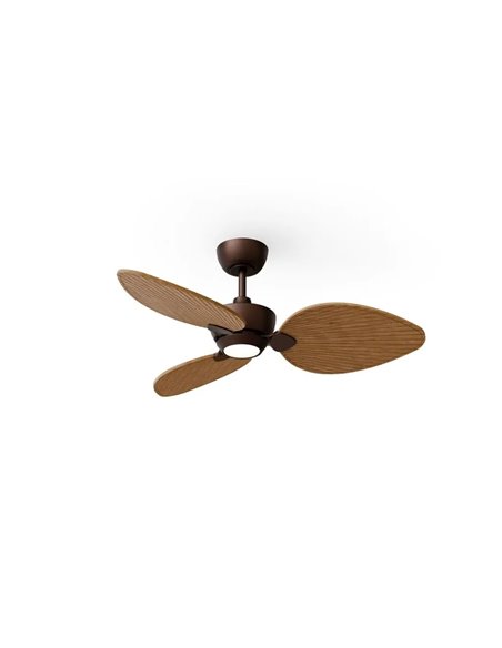 Ventilador de techo LED ALMA S Ø100cm 3 palas marrón madera media 26W DC + luz LED 6,5W 1225Lm CTT DIM IP44
