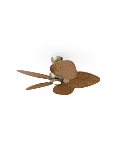 Ventilador de techo LED ALMA S Ø100cm 5 palas marrón oxidado madera media 26W DC + luz LED 6,5W 1225Lm CTT IP44