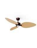 Ventilador LED interior/exterior ALMA L Ø132cm 3 palas marrón madera clara 40W DC + luz LED 6,5W 1225Lm CTT IP44