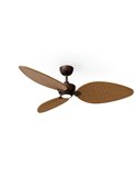 Ventilador de techo LED ALMA L Ø132cm 3 palas marrón madera media 40W DC + luz LED 6,5W 1225Lm CTT DIM IP44