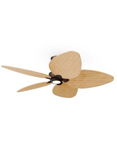 Ventoinha de LED ALMA L Ø132cm 5 pás marrom ferrugem madeira clara 40W DC + 6,5W 1225Lm CTT luz LED para uso interno/externo
