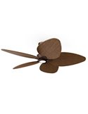 Ventilador con luz LED ALMA L Ø132cm 5 palas marrón oxidado madera oscura 40W DC + luz LED 6,5W 1225Lm CTT DIM IP44