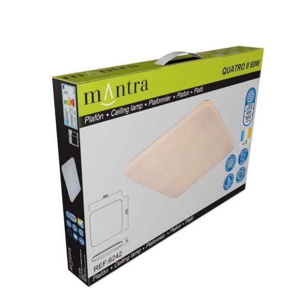Plafón de techo LED Quatro II 6242 caja| LeonLeds Iluminación