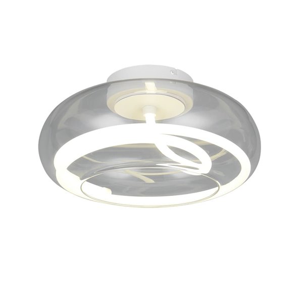 Luminária de teto LED TARSIA, branco fosco, 26W, 4000K, 3500lm, Ø40cm, dimerizável com interruptor, IP20