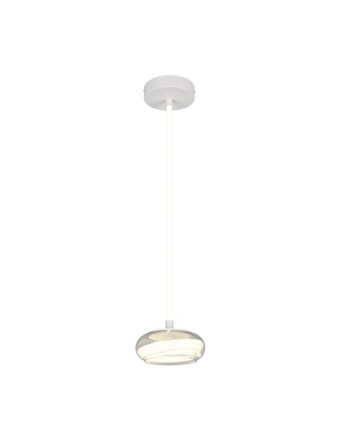 Lámpara colgante LED TARSIA blanco mate 18W 4000K 2400Lm Ø21cm H: 150cm regulable switch dimmer