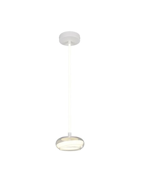 Lámpara colgante LED TARSIA blanco mate 18W 4000K 2400Lm Ø21cm H: 150cm regulable switch dimmer