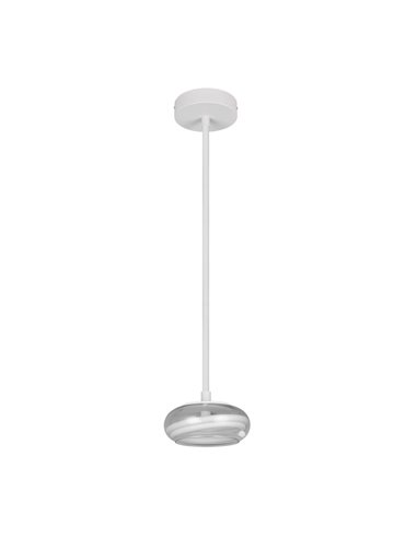 Lámpara colgante LED TARSIA blanco mate 18W 4000K 2400Lm Ø21cm H: 150cm regulable switch dimmer