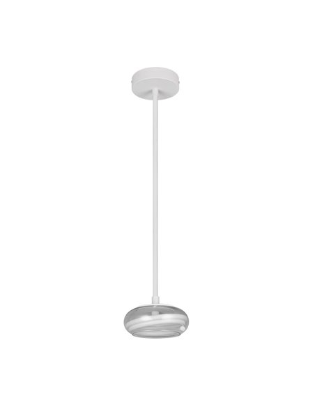 Lámpara colgante LED TARSIA blanco mate 18W 4000K 2400Lm Ø21cm H: 150cm regulable switch dimmer
