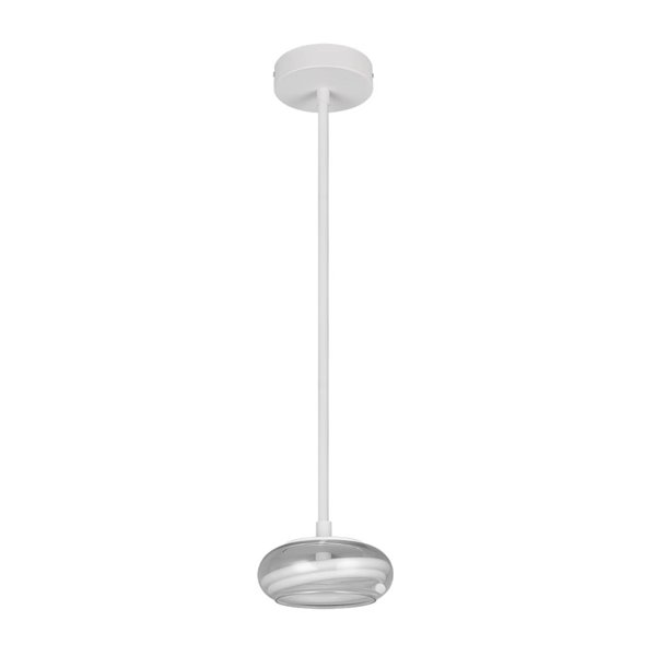Lámpara colgante LED TARSIA blanco mate 18W 4000K 2400Lm Ø21cm H: 150cm regulable switch dimmer