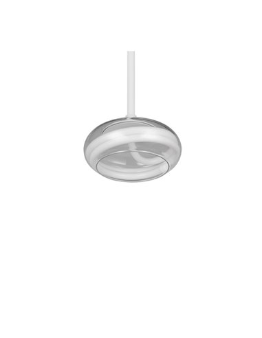 Suspension LED TARSIA, blanc mat, 18 W, 4 000 K, 2 400 lm, Ø 21 cm, H 150 cm, variateur