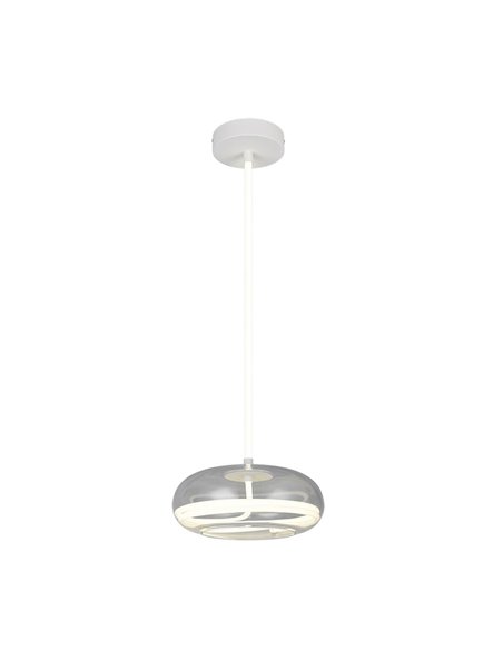 Suspension LED TARSIA, noir mat, 18 W, 4000 K, 2400 lm, Ø 40 cm, H 150 cm, dimmable, IP20