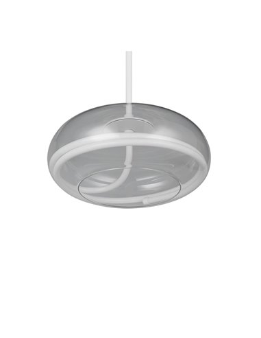 Lámpara colgante LED TARSIA negro mate 18W 4000K 2400lm Ø40cm H:150cm regulable switch dimmer IP20