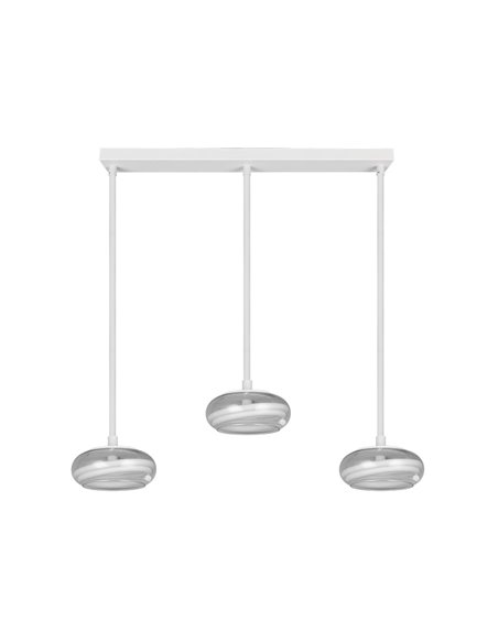Luminária pendente LED TARSIA, branca, 3 lâmpadas, 36W, 1667 lúmens, 4000K, IP20, dimerizável, 915 x 1500 mm