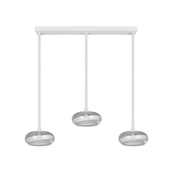 Luminária pendente LED TARSIA, branca, 3 lâmpadas, 36W, 1667 lúmens, 4000K, IP20, dimerizável, 915 x 1500 mm