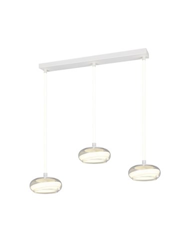 Suspension LED TARSIA, blanche, 3 lumières, 36 W, 1667 lm, 4000 K, IP20, dimmable, 915 x 1500 mm