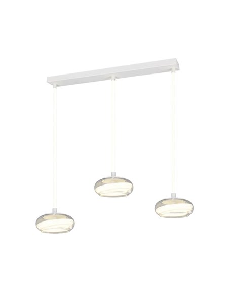 Suspension LED TARSIA, blanche, 3 lumières, 36 W, 1667 lm, 4000 K, IP20, dimmable, 915 x 1500 mm