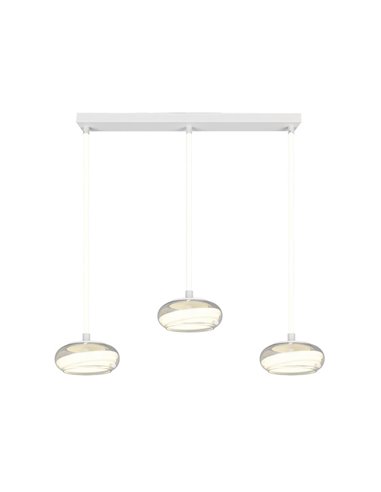 Lámpara colgante LED TARSIA blanca 3 luces 36W 1667Lm 4000K IP20 regulable 915x1500mm