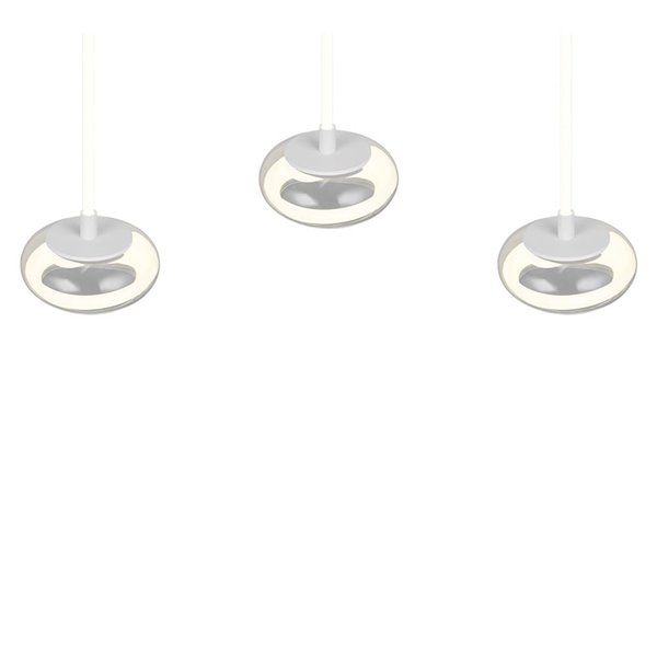 Suspension LED TARSIA, blanche, 3 lumières, 36 W, 1667 lm, 4000 K, IP20, dimmable, 915 x 1500 mm