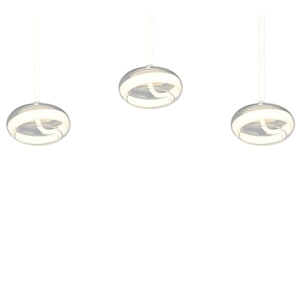 Lámpara colgante LED TARSIA blanca 3 luces 36W 1667Lm 4000K IP20 regulable 915x1500mm