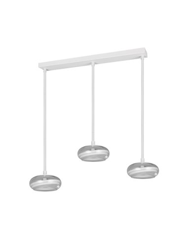 Luminária pendente LED TARSIA, branca, 3 lâmpadas, 36W, 1667 lúmens, 4000K, IP20, dimerizável, 915 x 1500 mm