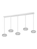 Lámpara colgante LED TARSIA 5 luces blanca 10W 7000Lm 4000K IP20 regulable 1620x1500mm