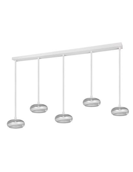 Lámpara colgante LED TARSIA 5 luces blanca 10W 7000Lm 4000K IP20 regulable 1620x1500mm