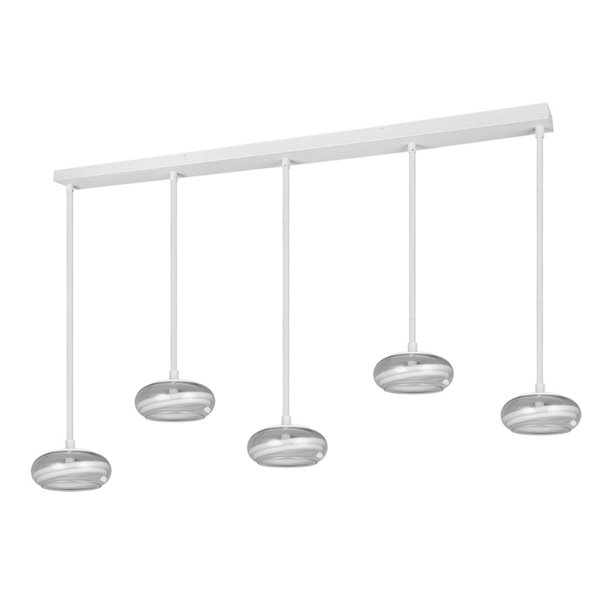 Suspension LED TARSIA, 5 lumières, blanc, 10 W, 7 000 lm, 4 000 K, IP20, dimmable, 1 620 x 1 500 mm