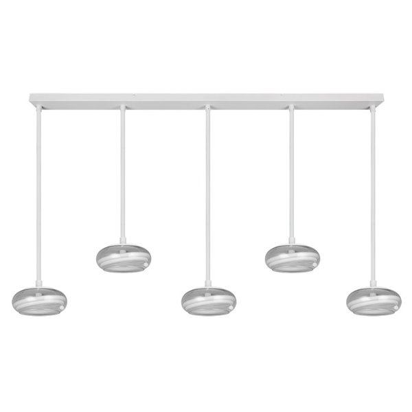 Luminária pendente LED TARSIA, 5 lâmpadas, branca, 10W, 7000 lúmens, 4000K, IP20, dimerizável, 1620x1500mm