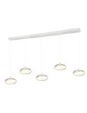 Lámpara colgante LED TARSIA 5 luces blanca 10W 7000Lm 4000K IP20 regulable 1620x1500mm