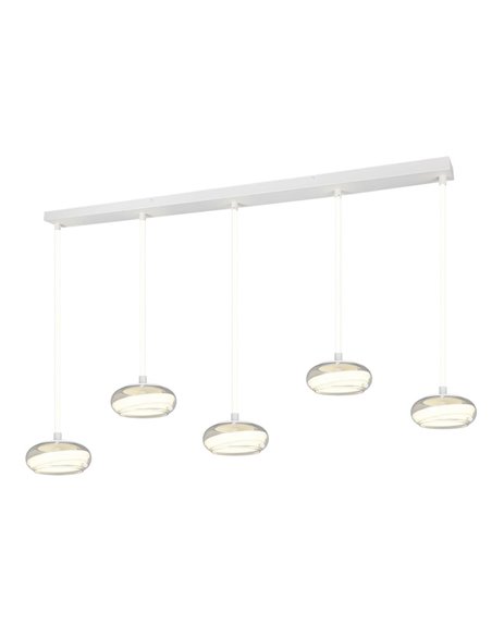 Lámpara colgante LED TARSIA 5 luces blanca 10W 7000Lm 4000K IP20 regulable 1620x1500mm