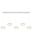 Luminária pendente LED TARSIA, 5 lâmpadas, branca, 10W, 7000 lúmens, 4000K, IP20, dimerizável, 1620x1500mm