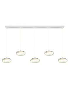Luminária pendente LED TARSIA, 5 lâmpadas, branca, 10W, 7000 lúmens, 4000K, IP20, dimerizável, 1620x1500mm